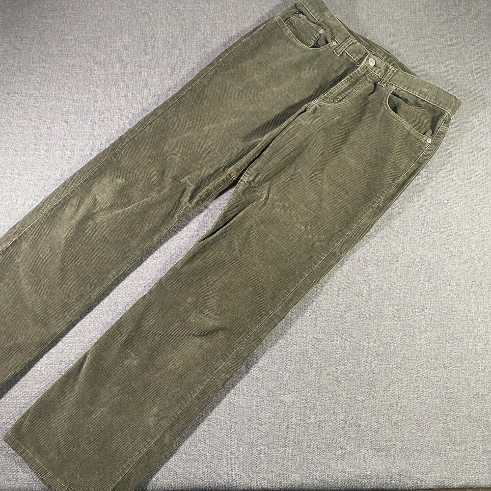Polo Jeans Ralph Lauren Waxed Weekend Corduroy Jeans Women Size 8 Green Straight